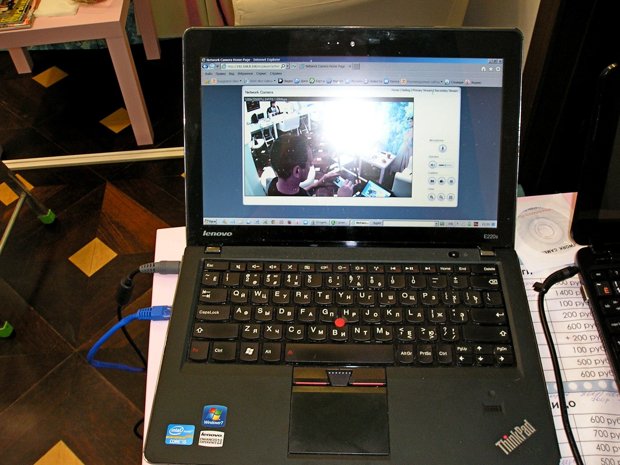установка камеры Линк-223 вид с камеры на компьютере